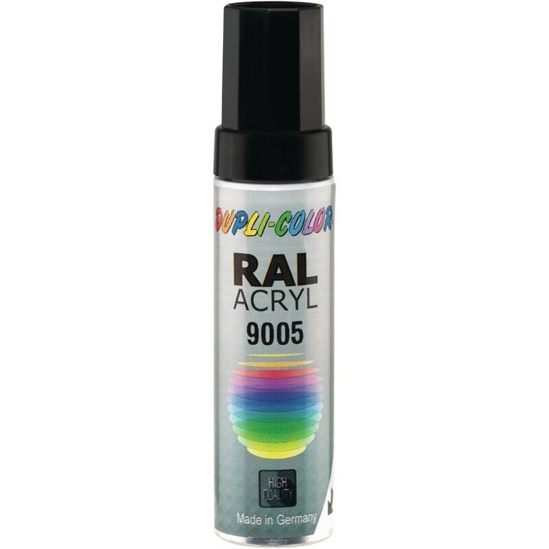 Crayon à vernis noir foncé brillant RAL 9005 12 ml 12 ml tige DUPLI-COLOR (Par 30)