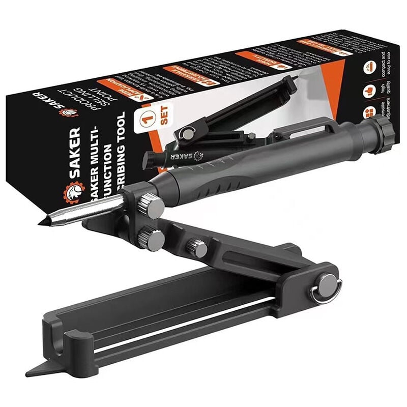 Treetalk - Crayon de Chantier Outil Multi avec 6 Recharges, Outil de Traçage Menuiserie Multifonctionnels, diy Outillage Dessin Tracer, Outil de