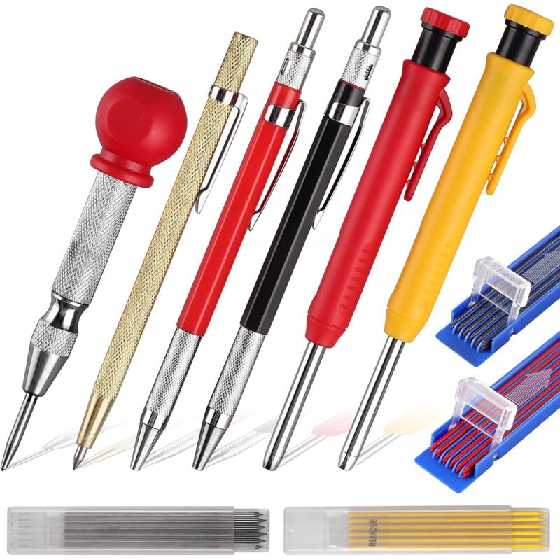 Crayon de Charpentier avec Poinçon Central Pointe en Carbure Crayons