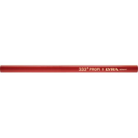 Crayon de charpentier oval rouge 24cm – Mine résistante pour bois, métal, béton – Lot de 12 unités – Lyra