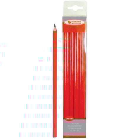 CRAYON DE CHARPENTIER ROUGE 30CM BOITE DE 12 SOFOP TALIAPLAST - 401002 - -