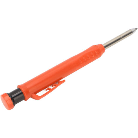 Crayon de menuisier mécanique avec taille-crayon intégré pour marquage précis sur métal et plastique, couleur orange vif