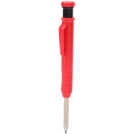 Crayon de menuisier mécanique avec taille-crayon pour marquage profond sur métal et plastique rouge