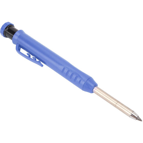 Crayon de menuisier mécanique avec taille-crayon pour marquage sur métal et plastique, bleu