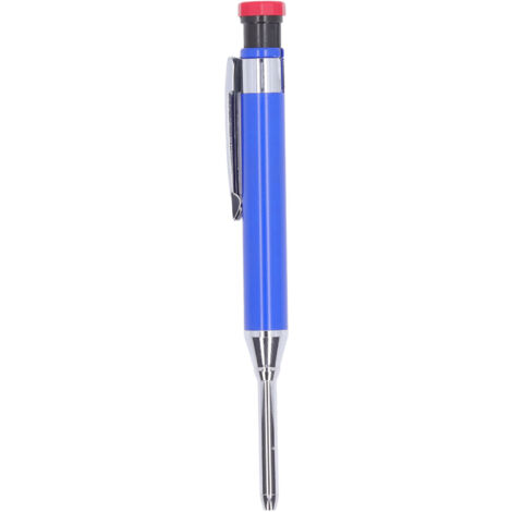 Crayon de menuisier mécanique robuste avec taille-crayon, nez long et trou profond pour le travail du bois et la construction, couleur bleu
