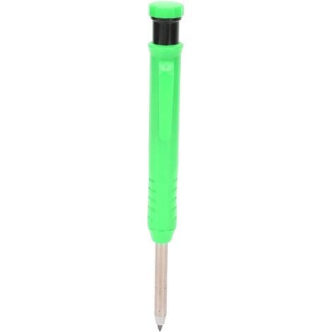 Crayon de menuisier mécanique vert pour traçage sur bois, métal et plastique avec taille-crayon intégré.