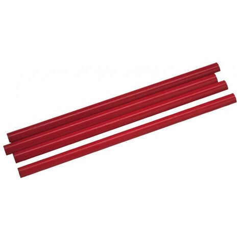 Crayon menuisier - 18 cm - Rouge - Lot de 5 - Bizline 790003..