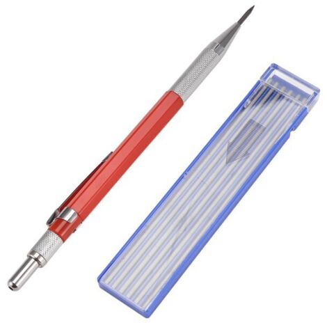 Crayon de Soudeur avec 12 Recharges Métalliques Argentées pour Marquage en Soudure et Fabrication