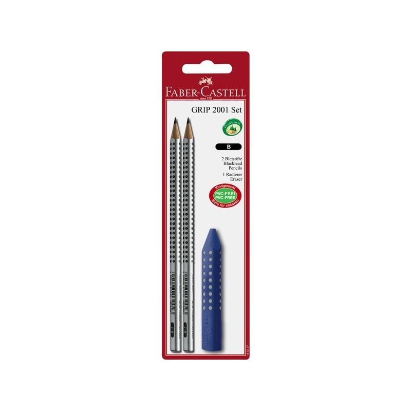 Crayon grip 2001 Faber Castell FC-185297 2 pièces avec gomme