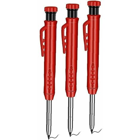 Crayons de charpentier avec mines trou solide stylo trou profond travail du bois crayon encastré outils de marquage bricolage outil d'artisanat