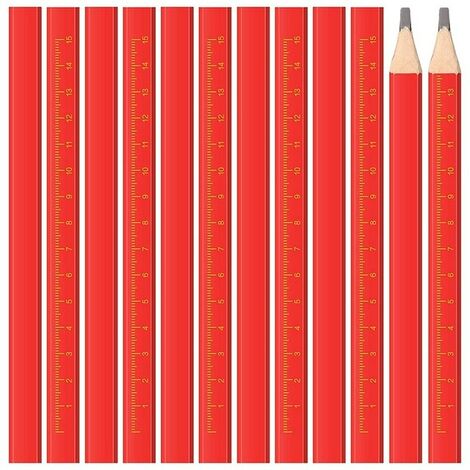 72 pièces 175 mm octogonal rouge dur noir plomb crayon de charpentier outil de marquage pour le travail du bois à des fins professionnelles de construction du bois Crayon de charpentier 