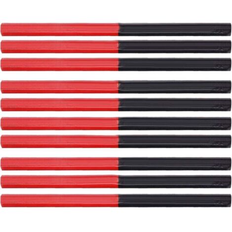 Crayons de charpentier rouge bleu, 10 pièces, 2 noyaux hexagonaux, 2 têtes, stylo de marquage pour le travail du bois, outils à main