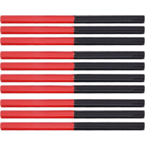 Crayons de Menuisier 10 Pièces Double Embout Hexagonal Rouge Bleu Marqueur Bois DIY