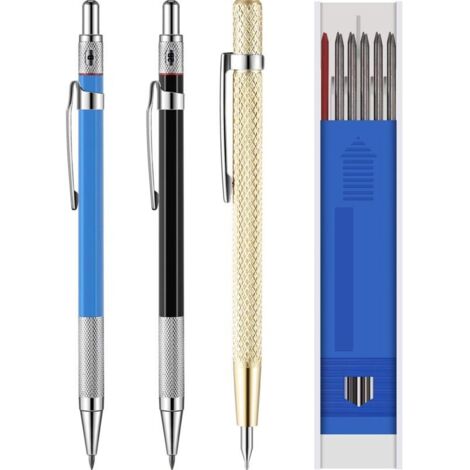 Crayons de Menuisier avec Recharges de Marqueurs et Outil de Grattage de Carbure pour Verre, Céramique, Acier Trempé (15 Pièces)