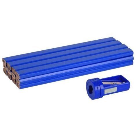 Crayons de menuisier et taille-crayon, 13 pcs 175 mm
