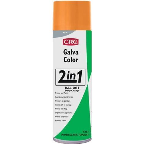 CRC 32170-AB GALVACOLOR Korrosionsschutz-Lack mit Zweifach-Wirkung Tieforange RAL 2011  500 ml