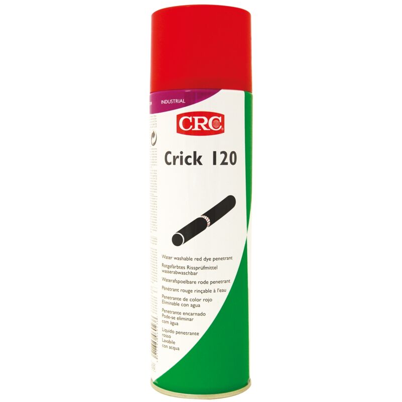CRC - Pénétrant Crick 120 Aérosol 500ml ( Prix pour 1 ) Colorant pénétrant rouge pour le repérage des fissures et des défauts. Multipositions.