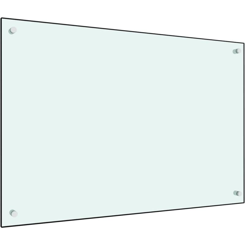 Crédence Cuisine Fond de hotte - Dosseret de cuisine Blanc 90 x 60 cm Verre trempé BV672866 - Blanc