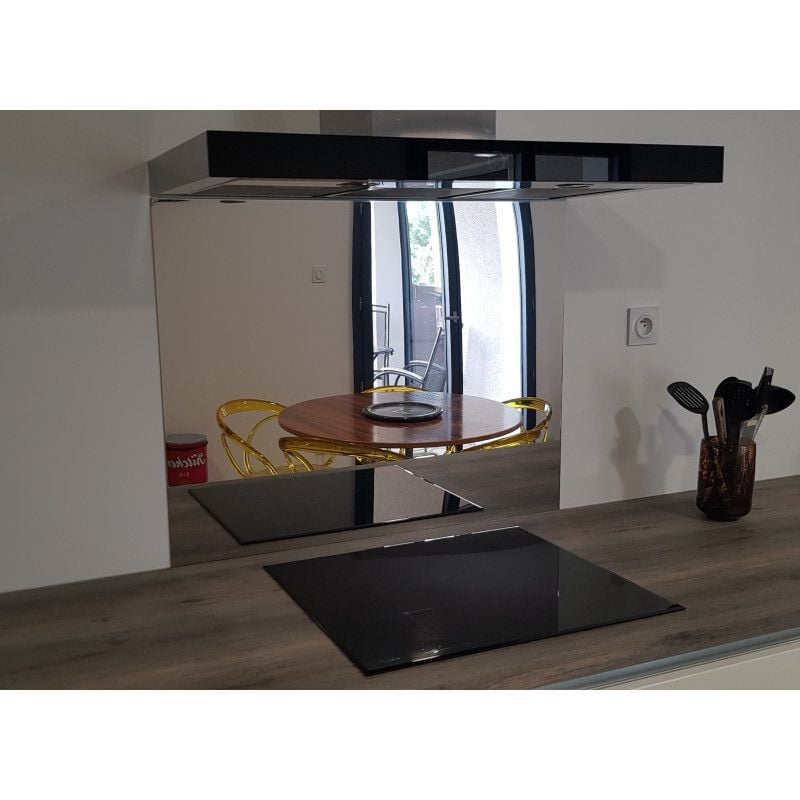 Fond de Hotte / Crédence Inox Poli Miroir H 50 cm x L 90 cm de 1mm