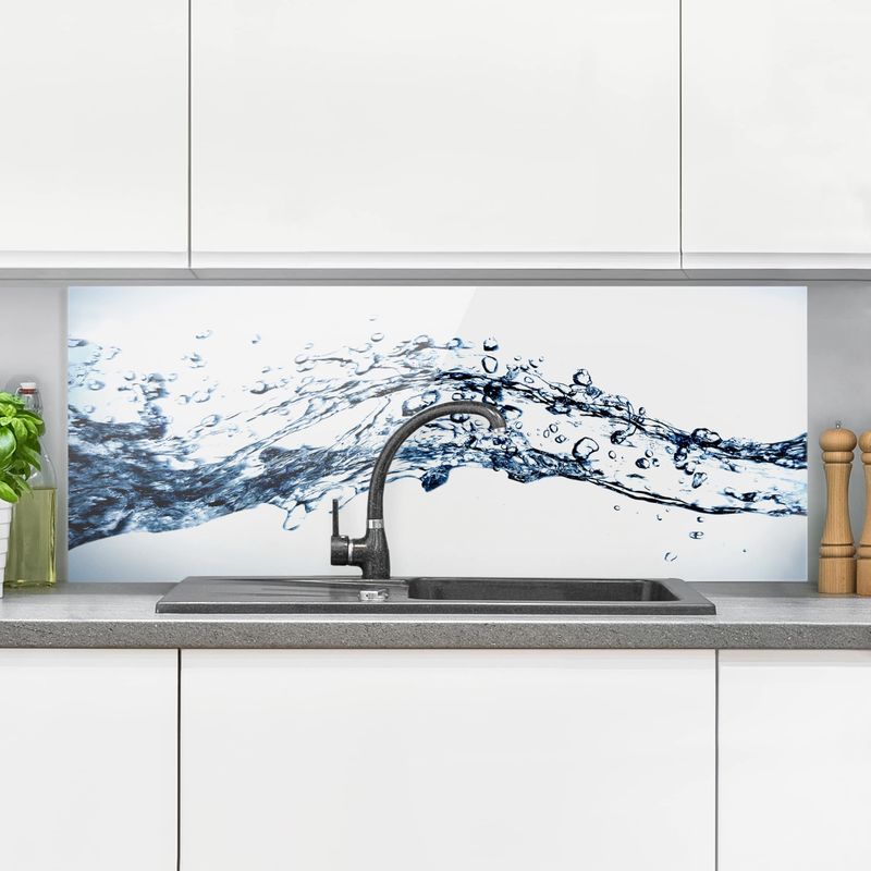 Crédence en verre - Water Splash - Panorama Dimension: 50cm x 125cm
