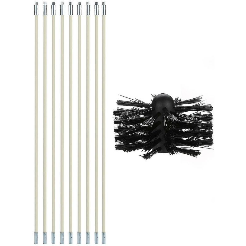 Crea - 1 ensemble de brosse de cheminée pratique avec tige flexible en nylon
