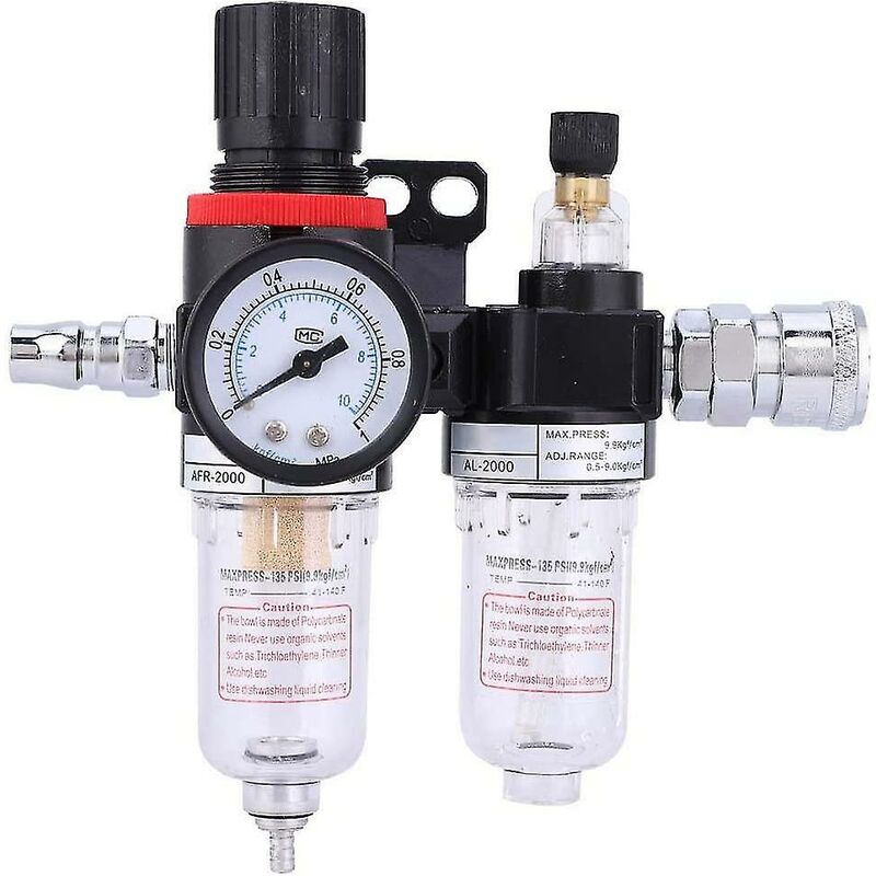 Crea - 1/4 'régulateur de pression de filtre à air séparateur d'eau du filtre à air filtre à air filtre à air compresseur d'air avec lubrificateur