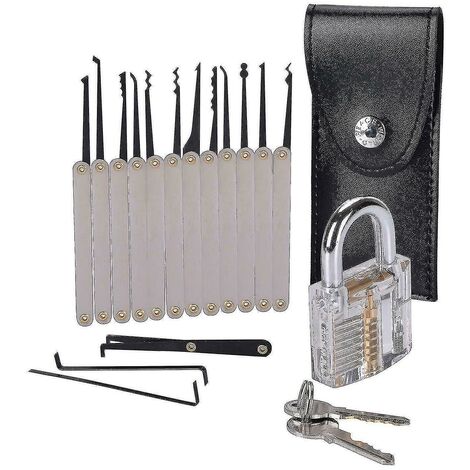CREA 15pcs Transparent Padlock Training Lock Practice Keyed Padlocks Training Skill Pick