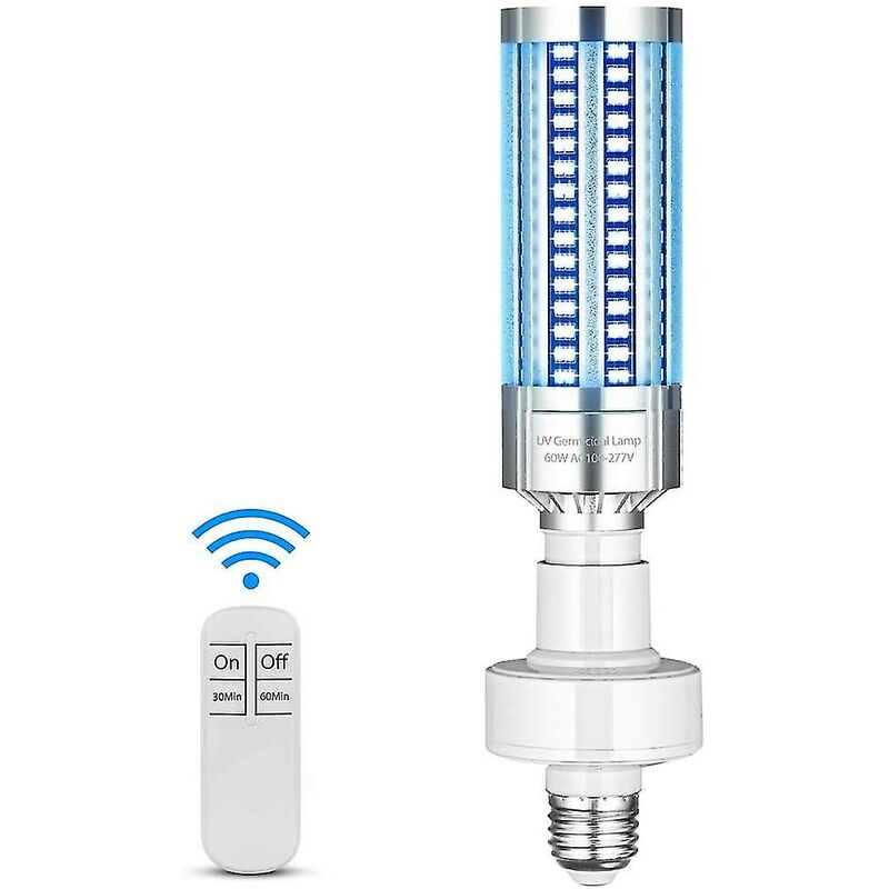 Crea - 2020 dernière lampe de désinfection Uv ampoule de stérilisation Uv 60w 100-265v avec télécommande Timming sans Ozone
