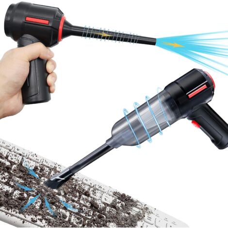 CREA 3-in-1 Computer Vacuum, Compressed Air Duster Blower, Portable Handheld Vacuum Cleaner Cordless, Keyboard Cleaner Kit, Electric Spray Air Can For Pc