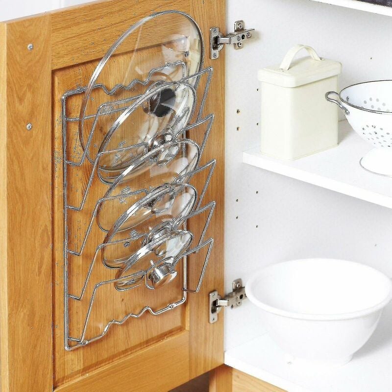 CREA 43x28 cm 5 couvercles porte de placard casserole murale couvercles de casserole support de rangement
