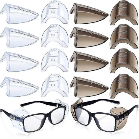 CREA 8 paires de lunettes de sécurité Protection latérale Slip Clear Flexible Slip Shield