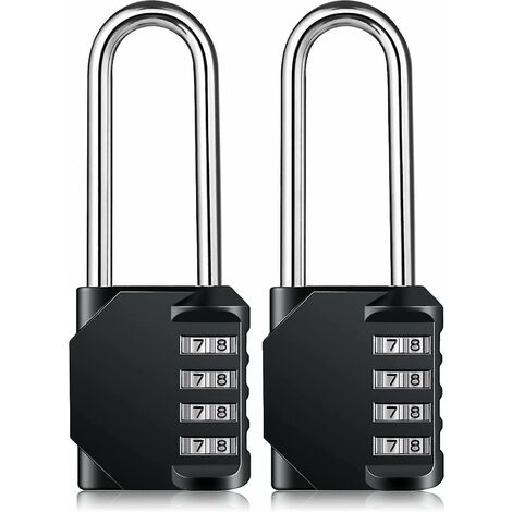 CREA Combination Padlock Heavy Duty Lock - Weatherproof Padlock, Resettable Lock, 2.5inch Long Shackle 4-digit Zinc Alloy Combination Lock For Shed Fence G