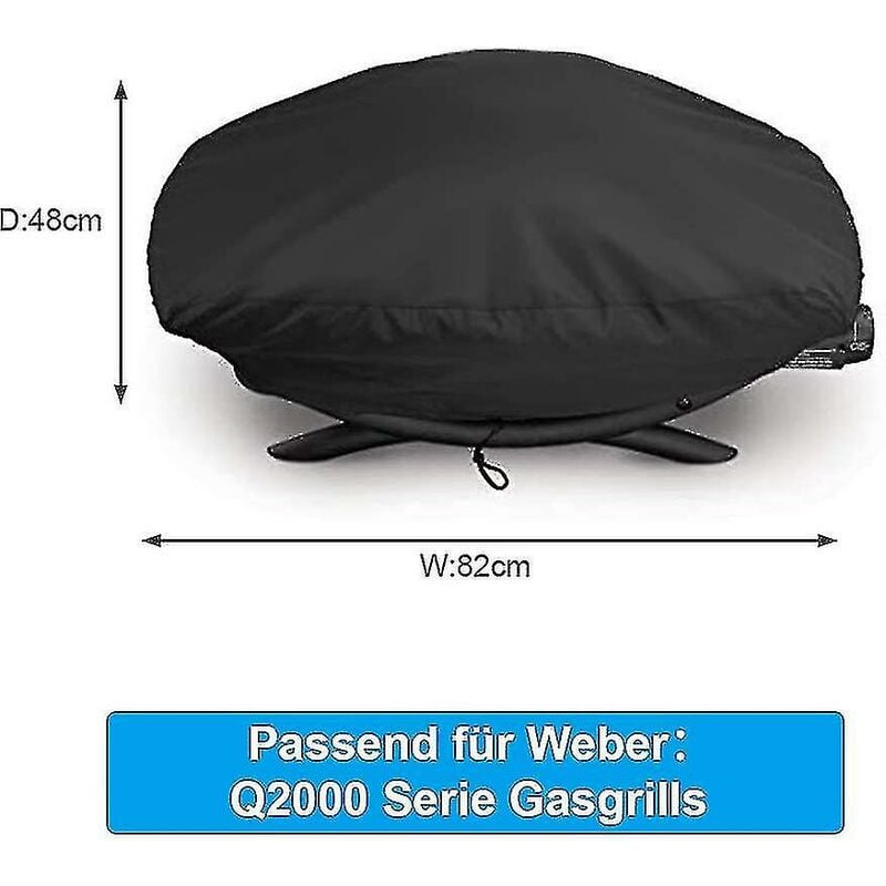 Crea - Cover For Weber Q2000 / Q2200 / Q200 Grill, Barbecue Covers Waterproof For Weber