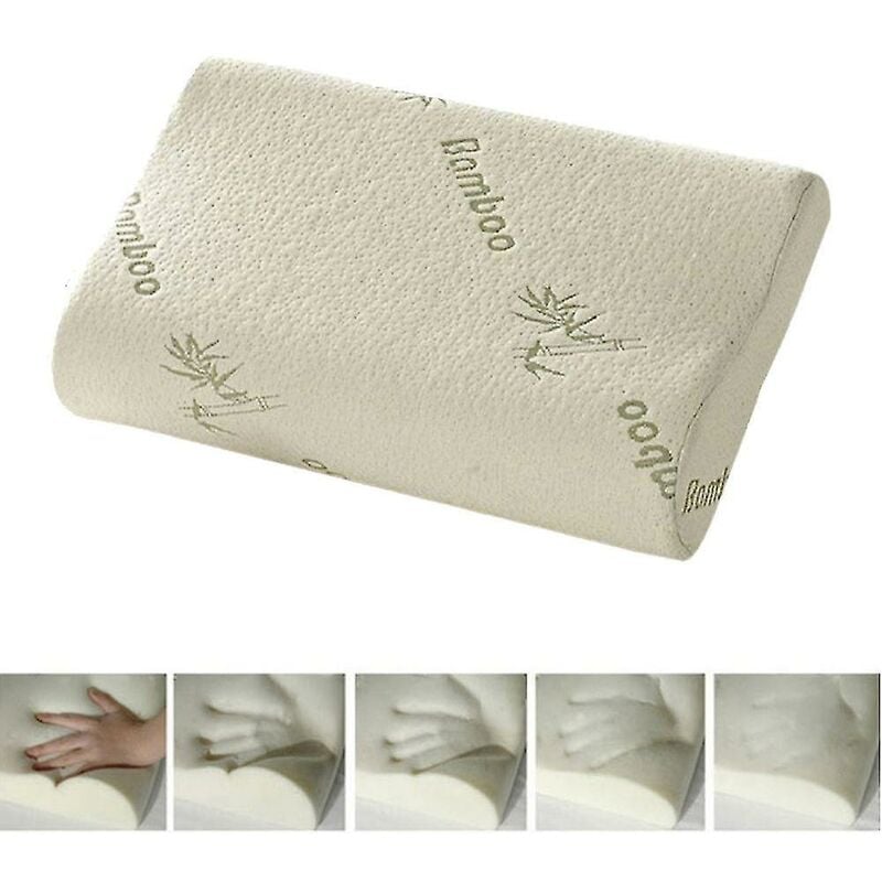 Crea - Ctmw Sleeping Bamboo Pillow Memory Foam Pillow Oreiller Pillow Healthy Breathable Pillow Orthopedic Neck Fatigue Relief