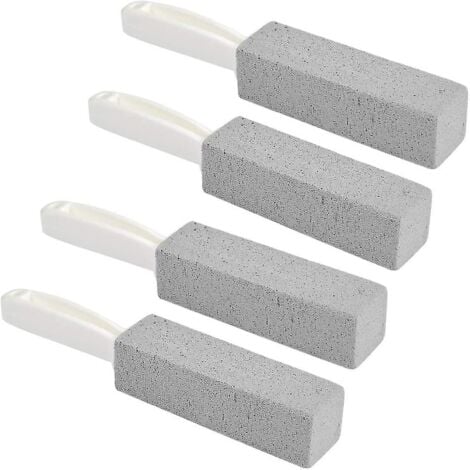 CREA Dhrs Nettoyant pour toilettes en pierre ponce 4 pièces avec poignée - Pierre de nettoyage en pierre ponce pour toilettes compatible