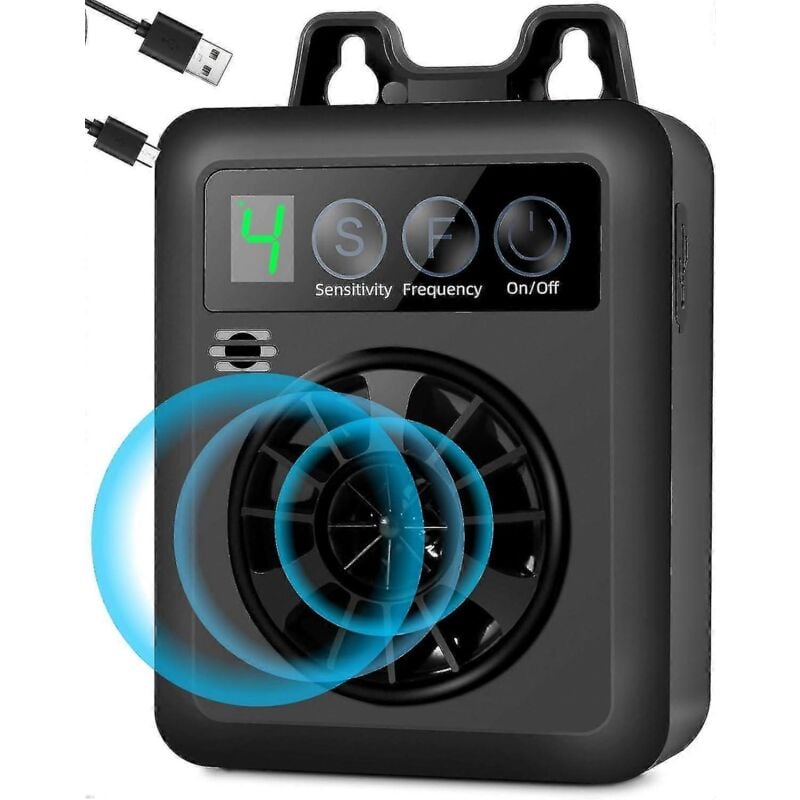 Crea - Dispositif anti-aboiement, contrôle amélioré des aboiements de chien de 50 pieds, 3 niveaux de sensibilité/fréquence réglables, bouchon