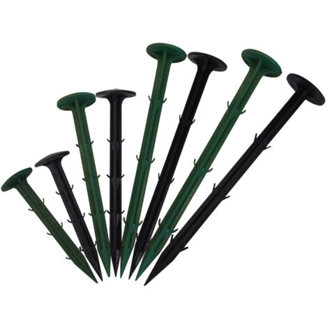 CREA Ensemble de 100 clous de sol, clous de jardin fixés par film, film de serre, tissu résistant à l'herbe, pare-soleil, filet anti-mouches, clous fixes en plastique