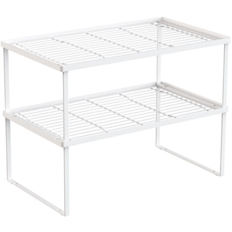 CREA Étagère de rangement empilable en métal pour cuisine, blanc