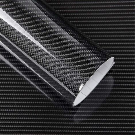 Crea – Film adhésif automobile en fibre de carbone 152 cm x 30 cm – Noir brillant – Imperméable et anti-rayures – Adhésif permanent repositionnable - CREA 5 D