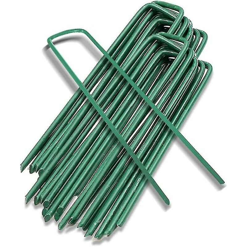 Crea - Garden Staples Galvanized Ground Pegs Gardening Stakes Pins Spikes For Landscape Securing Lawn Farm Weed Barrier Grass Fabric Netting More
