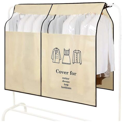 CREA – housse anti-poussière pour porte-vêtements, extensible, pour placard suspendu, épaule, protection contre la poussière, pour manteaux, costumes, robes