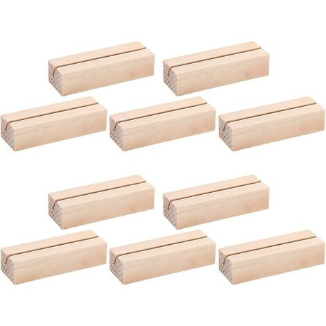 CREA Lot de 10 porte-cartes en bois pour numéros de table/affiches Porte-cartes en bois pour étiquettes nominatives