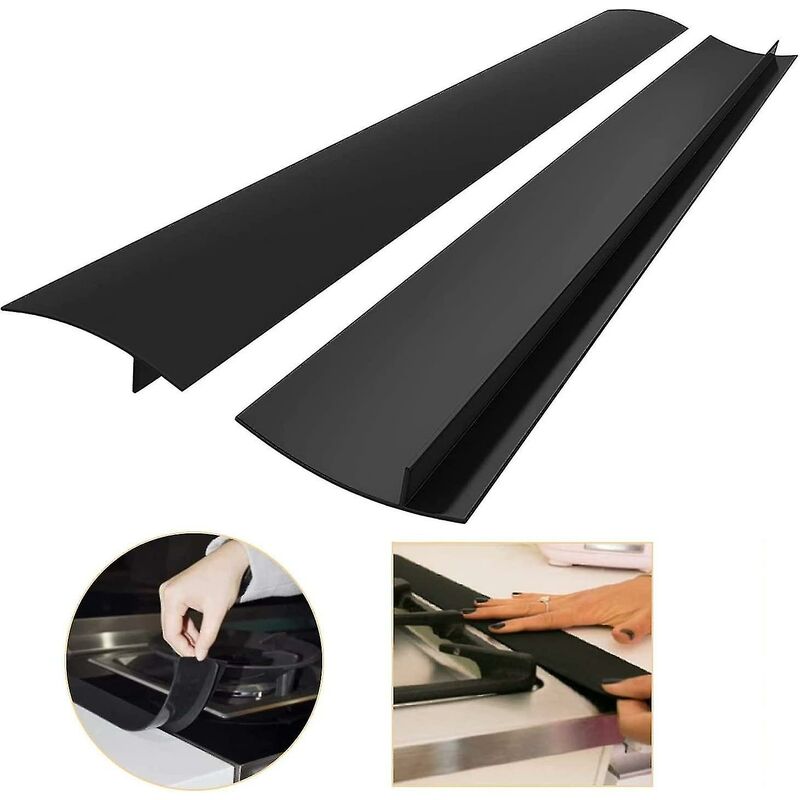Crea - Lot de 2 bandes de bordure en silicone pour plan de travail de cuisine 63 cm