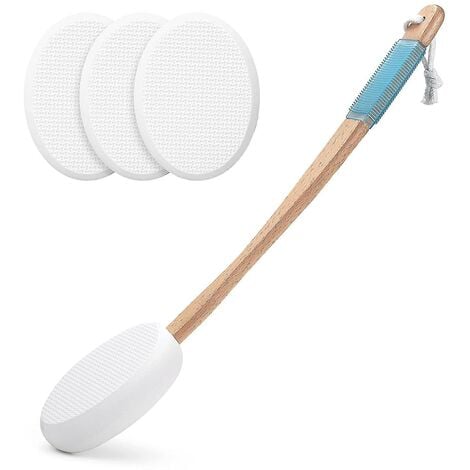 CREA Lotion Applicator For Back, Device To Apply Lotion To Your Back With Long Handled, 17 Inches Back Moisturizer Applicator With 4 Replaceable Pads For W