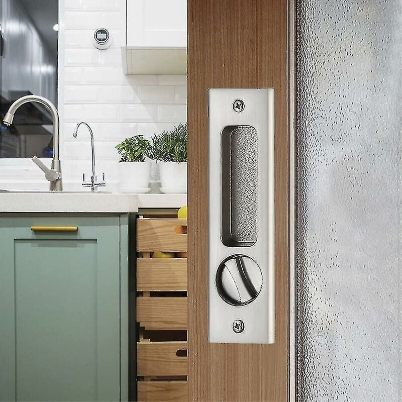 Mortise Sliding Handle Sets Door Lock Handle Keyed Sliding Door Lock 160mm Silver - Crea