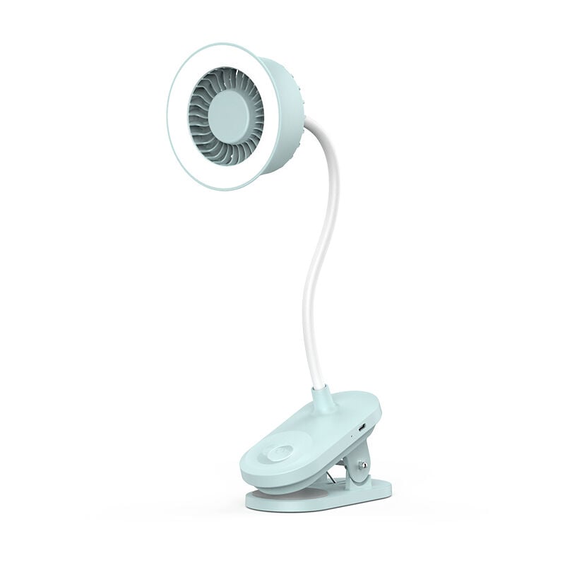 Crea - nouvelle lampe de bureau créative à clip mural ventilateur lampe de bureau deux en un ventilateur turbo haute vitesse lampe de charge cadeau