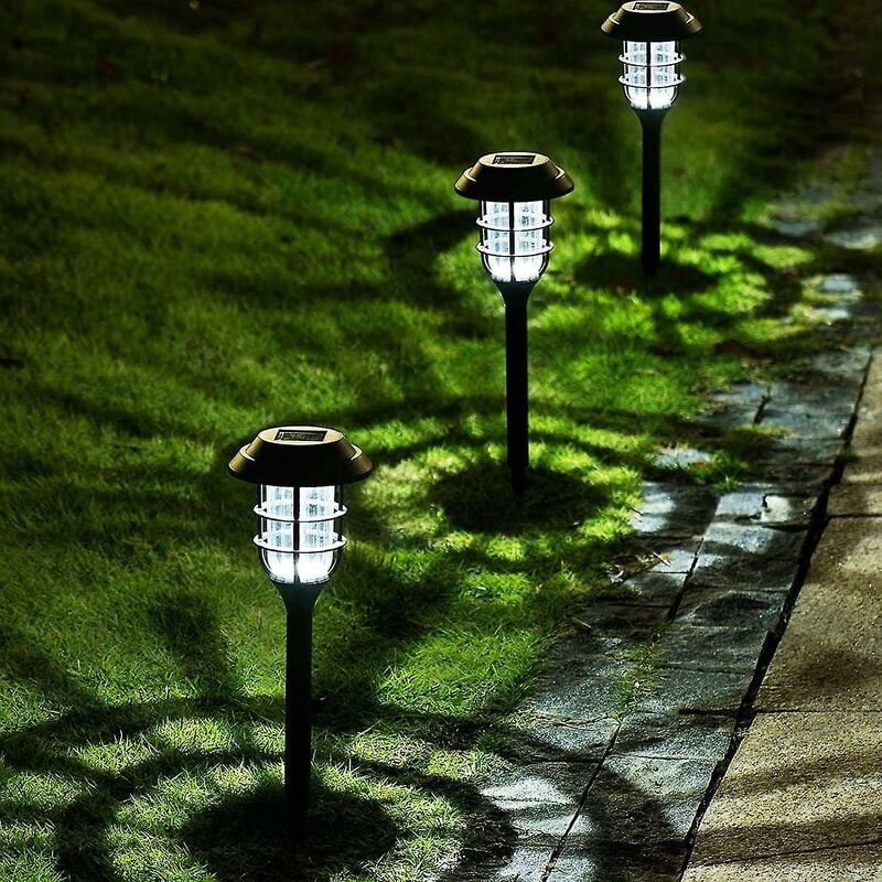 CREA Pack Solar Pathway Lights, Bright Solar Garden Lights, Waterproof Led Solar Yard Lights For Patio, Lawn, Yard, And Landscape-(cold White)
