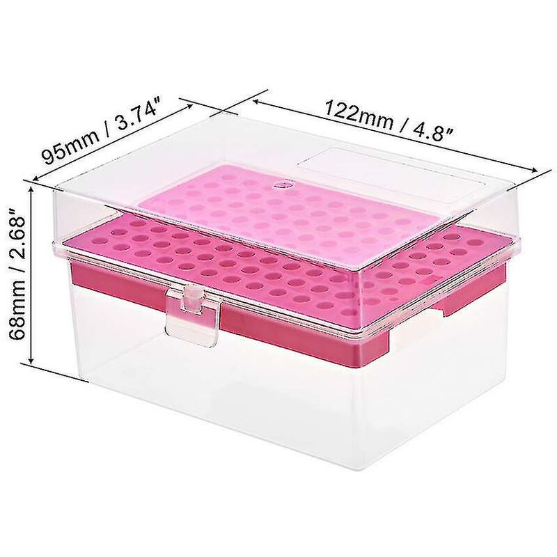 Pipette Tips Box 96-well Polypropylene Tip Holder Container For 200ul Pipettor 5mm Hole Diameter Red - Crea