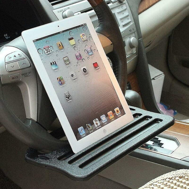 Crea - Plateau de voiture avec volant, table de bureau pour ordinateur portable, tablette, iPad, ordinateur portable, table de voyage pour manger,