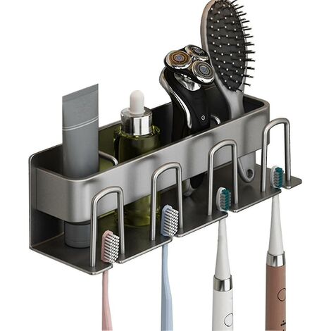 CREA Porte-brosse à dents en acier inoxydable antirouille pour salle de bain, gobelets à dentifrice